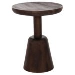 ΤΡΑΠΕΖΙ ΣΑΛΟΝΙΟΥ ΣΤΡΟΓΓΥΛΟ CRABB HM9701 ΜΑΣΙΦ MANGO ΣΚΟΥΡΟ ΚΑΦΕ Φ40x49,5Υεκ. - Image 3