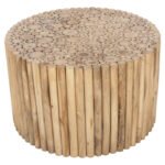 ΤΡΑΠΕΖΙ ΣΑΛΟΝΙΟΥ ΣΤΡΟΓΓΥΛΟ COOTER HM9863 ΚΛΑΔΙΑ TEAK-ΦΥΣΙΚΟ Φ80x50Υεκ. - Image 4