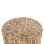 ΤΡΑΠΕΖΙ ΣΑΛΟΝΙΟΥ ΣΤΡΟΓΓΥΛΟ COOTER HM9863 ΚΛΑΔΙΑ TEAK-ΦΥΣΙΚΟ Φ80x50Υεκ. - Image 5