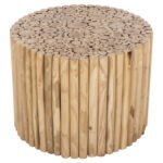 ΤΡΑΠΕΖΙ ΣΑΛΟΝΙΟΥ ΣΤΡΟΓΓΥΛΟ COOTER HM9864 ΚΛΑΔΙΑ TEAK-ΦΥΣΙΚΟ Φ60,5x46Υεκ. - Image 3