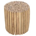 ΤΡΑΠΕΖΙ ΣΑΛΟΝΙΟΥ ΣΤΡΟΓΓΥΛΟ COOTER HM9865 ΚΛΑΔΙΑ TEAK-ΦΥΣΙΚΟ Φ39x40,5Υεκ. - Image 3