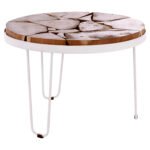 ΤΡΑΠΕΖΙ ΣΑΛΟΝΙΟΥ TIMOTHY ΑΠΟ ΜΑΣΙΦ ΞΥΛΟ ΑΚΑΚΙΑΣ ΛΕΥΚΟΣ ΣΚΕΛΕΤΟΣ Φ73x45Υεκ.HM8366.12 - Image 3