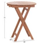 ΤΡΑΠΕΖΙ ΣΚΗΝΟΘΕΤΗ ΣΤΡΟΓΓΥΛΟ HEIDEL HM18120 ΞΥΛΟ TEAK--ΦΥΣΙΚΟ Φ60x75Υεκ. - Image 2