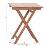 ΤΡΑΠΕΖΙ ΣΚΗΝΟΘΕΤΗ ΤΕΤΡΑΓΩΝΟ HEIDEL HM18121 ΞΥΛΟ TEAK--ΦΥΣΙΚΟ 60x60x75Υεκ. - Image 2