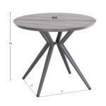 ΤΡΑΠΕΖΙ ΣΤΡΟΓΓΥΛΟ ΑΛΟΥΜΙΝΙΟΥ HIGER HM6289.01 ΓΚΡΙ Φ90x74Yεκ. - Image 2