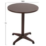 ΤΡΑΠΕΖΙ ΣΤΡΟΓΓΥΛΟ GOSS HM5974.02 ΑΛΟΥΜΙΝΙΟ ΚΑΦΕ Φ60x70Υεκ. - Image 2
