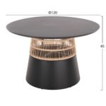 ΤΡΑΠΕΖΙ ΣΤΡΟΓΓΥΛΟ SAEID HM6106.01 ΑΝΘΡΑΚΙ ΑΛΟΥΜΙΝΙΟ-ΜΠΕΖ ΣΧΟΙΝΙ Φ120x75Υεκ. - Image 2