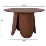 ΤΡΑΠΕΖΙ ΣΤΡΟΓΓΥΛΟ DENTY HM9612.02 MDF ΜΕ ΚΑΠΛΑΜΑ ΔΡΥΟΣ-ΧΡΩΜΑ ΚΑΡΥΔΙ Φ120x75Υεκ. - Image 2