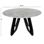 ΤΡΑΠΕΖΙ ΣΤΡΟΓΓΥΛΟ ZOD HM9852.03 ΠΡΑΣΙΝΟ ΜΑΡΜΑΡΟ ΚΕΡΑΜΙΚΟ TOP-ΜΑΥΡΑ ΜΕΤΑΛ.ΠΟΔΙΑ Φ135x74Υεκ - Image 2
