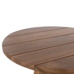 ΤΡΑΠΕΖΙ ΣΤΡΟΓΓΥΛΟ LEO HM9859.11 ΜΑΣΙΦ ΞΥΛΟ ΤΕΑΚ ΣΕ ΦΥΣΙΚΟ Φ60x75Υεκ. - Image 6
