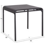 ΤΡΑΠΕΖΙ ΤΕΤΡΑΓΩΝΟ ΑΛΟΥΜΙΝΙΟΥ RACHEL HM6338.01 ΓΚΡΙ 80x80x76Υεκ. - Image 2