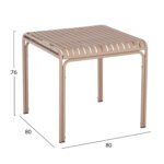 ΤΡΑΠΕΖΙ ΤΕΤΡΑΓΩΝΟ ΑΛΟΥΜΙΝΙΟΥ RACHEL HM6338.04 ΣΑΜΠΑΝΙ 80x80x76Υεκ. - Image 2