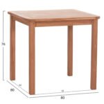 ΤΡΑΠΕΖΙ ΤΕΤΡΑΓΩΝΟ PRESSCOT HM18122 ΞΥΛΟ TEAK--ΦΥΣΙΚΟ 80x80x76Υεκ. - Image 2