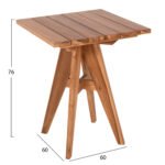 ΤΡΑΠΕΖΙ ΤΕΤΡΑΓΩΝΟ LEO HM9860.11 ΜΑΣΙΦ ΞΥΛΟ ΤΕΑΚ 60x60x75Υεκ. - Image 2