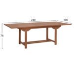TΡΑΠΕΖΙ ΤΡΑΠΕΖΑΡΙΑΣ ΑΝΟΙΓΟΜΕΝΟ CRANDER HM6376 ΞΥΛΟ TEAK ΣΕ ΦΥΣΙΚΟ 180-240x100x76Υεκ - Image 2