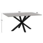 ΤΡΑΠΕΖΙ ΤΡΑΠΕΖΑΡΙΑΣ SYNTEC HM9308.03 SINTERED STONE ΓΚΡΙ ΜΕΤΑΛΛΙΚΑ ΠΟΔΙΑ 160x90x75Υεκ. - Image 2