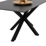 ΤΡΑΠΕΖΙ ΤΡΑΠΕΖΑΡΙΑΣ SYNTEC HM9308.01 SINTERED STONE ΜΑΥΡΟ ΜΕΤΑΛΛΙΚΑ ΠΟΔΙΑ 160x90x75Y εκ. - Image 4