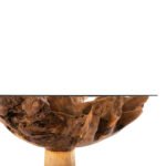 ΤΡΑΠΕΖΙ ΤΡΑΠΕΖΑΡΙΑΣ ROOTS HM9395 ΞΥΛΟ ΡΙΖΑΣ ΤΕΑΚ ΚΑΙ ΕΠΙΦΑΝΕΙΑ ΓΥΑΛΙ 150x150X80Υεκ. - Image 3