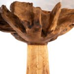 ΤΡΑΠΕΖΙ ΤΡΑΠΕΖΑΡΙΑΣ ROOTS HM9395 ΞΥΛΟ ΡΙΖΑΣ ΤΕΑΚ ΚΑΙ ΕΠΙΦΑΝΕΙΑ ΓΥΑΛΙ 150x150X80Υεκ. - Image 4