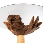 ΤΡΑΠΕΖΙ ΤΡΑΠΕΖΑΡΙΑΣ ROOTS HM9395 ΞΥΛΟ ΡΙΖΑΣ ΤΕΑΚ ΚΑΙ ΕΠΙΦΑΝΕΙΑ ΓΥΑΛΙ 150x150X80Υεκ. - Image 5