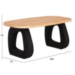 ΤΡΑΠΕΖΙ ΤΡΑΠΕΖΑΡΙΑΣ ΣΕΙΡΑ SANTORINI HM18065 TOP ΞΥΛΟ ΕΛΑΤΟΥ-ΠΟΔΙΑ ΠΟΛΥΡΗΤΙΝΗΣ 180x91x76Υεκ - Image 2