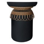 Αγόρασε ΒΟΗΘΗΤΙΚΟ ΤΡΑΠΕΖΙ PRILEP HM18159.01 FIBER CEMENT ΜΑΥΡΟ & RATTAN--Φ60x76