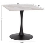 ΤΡΑΠΕΖΙ ΤΡΑΠΕΖΑΡΙΑΣ TETRAN HM18315.02 ΒΑΣΗ ΜΑΥΡΗ--SINTERED STONE PANDORA 80x80x73Υεκ - Image 2