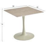 ΤΡΑΠΕΖΙ ΤΡΑΠΕΖΑΡΙΑΣ TETRAN HM18315.04 ΒΑΣΗ ΣΑΜΠΑΝΙ--SINTERED STONE ΧΡΩΜΑ ΤΡΑΒΕΡΤΙΝΑ 80x80x73Υεκ - Image 2