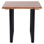 ΤΡΑΠΕΖΙ ΤΡΑΠΕΖΑΡΙΑΣ FRIGGO HM6294.01 ΞΥΛΟ ΑΚΑΚΙΑΣ 3,5εκ πάχος--ΠΟΔΙΑ ΜΕΤΑΛΛΙΚΑ 80x80x77Υεκ. - Image 3