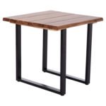 ΤΡΑΠΕΖΙ ΤΡΑΠΕΖΑΡΙΑΣ FRIGGO HM6294.01 ΞΥΛΟ ΑΚΑΚΙΑΣ 3,5εκ πάχος--ΠΟΔΙΑ ΜΕΤΑΛΛΙΚΑ 80x80x77Υεκ. - Image 5