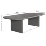 ΤΡΑΠΕΖΙ ΤΡΑΠΕΖΑΡΙΑΣ FIBER CEMENT AZAMI HM6601.01 ΓΚΡΙ 300x112x75Υεκ. - Image 2