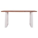 ΤΡΑΠΕΖΙ ΤΡΑΠΕΖΑΡΙΑΣ MONTANA HM8336.12 ΞΥΛΟ ΑΚΑΚΙΑΣ 4εκ.ΠΑΧΟΣ-ΛΕΥΚΑ ΠΟΔΙΑ 160X90X77Υεκ. - Image 3