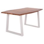 ΤΡΑΠΕΖΙ ΤΡΑΠΕΖΑΡΙΑΣ MONTANA HM8336.12 ΞΥΛΟ ΑΚΑΚΙΑΣ 4εκ.ΠΑΧΟΣ-ΛΕΥΚΑ ΠΟΔΙΑ 160X90X77Υεκ. - Image 4