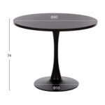ΤΡΑΠΕΖΙ ΤΡΑΠΕΖΑΡΙΑΣ ROLLO HM9421.12 ΣΤΡΟΓΓΥΛΟ BLACK MARBLE Φ90x74Υεκ. - Image 2