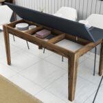 ΤΡΑΠΕΖΙ ΤΡΑΠΕΖΑΡΙΑΣ STANDARD HM9507.01 ΜΕΛΑΜΙΝΗ ΚΑΡΥΔΙ-ΑΝΘΡΑΚΙ ΜΕ ΑΠΟΘ.ΧΩΡΟ 145x88x75Yεκ. - Image 6