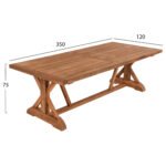 ΤΡΑΠΕΖΙ ΤΡΑΠΕΖΑΡΙΑΣ KRONOS HM9563 ΑΝΑΚΥΚΛΩΜΕΝΟ ΞΥΛΟ ΤΕΑΚ ΣΕ ΦΥΣΙΚΟ 350x120x75Yεκ. - Image 2