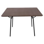 ΤΡΑΠΕΖΙ ΤΡΑΠΕΖΑΡΙΑΣ TRENK HM9614.02 MDF ΜΕ ΚΑΠΛΑΜΑ ΔΡΥΟΣ ΚΑΡΥΔΙ-ΜΑΥΡΟ ΜΕΤΑΛΛΟ 120x120x75Υεκ. - Image 3