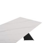 ΤΡΑΠΕΖΙ ΤΡΑΠΕΖΑΡΙΑΣ POSE HM9851.01 ΜΑΥΡΑ ΜΕΤΑΛ.ΠΟΔΙΑ-ΛΕΥΚΟ ΚΕΡΑΜΙΚΟ TOP 160x90x76Υεκ - Image 5