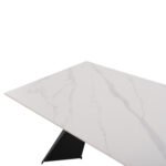 ΤΡΑΠΕΖΙ ΤΡΑΠΕΖΑΡΙΑΣ POSE HM9851.01 ΜΑΥΡΑ ΜΕΤΑΛ.ΠΟΔΙΑ-ΛΕΥΚΟ ΚΕΡΑΜΙΚΟ TOP 160x90x76Υεκ - Image 6