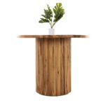 ΤΡΑΠΕΖΙ ΤΡΑΠΕΖΑΡΙΑΣ DREMA1 HM9895 ΜΑΣΙΦ ΞΥΛΟ ΤΕΑΚ Φ100X80Yεκ-3εκ.ΕΠΙΦΑΝΕΙΑ - Image 3