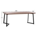 ΤΡΑΠΕΖΙ ΤΡΑΠΕΖΑΡΙΑΣ JAY HM9304.02 ΚΑΠΛΑΜΑΣ ΚΑΡΥΔΙΑΣ ΡΟΥΣΤΙΚ ΣΤΥΛ 200x100x75 εκ. - Image 2