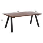 ΤΡΑΠΕΖΙ ΤΡΑΠΕΖΑΡΙΑΣ ARTI HM9305.02 ΚΑΠΛΑΜΑΣ ΚΑΡΥΔΙΑΣ ΡΟΥΣΤΙΚ ΣΤΥΛ 180x90x75 εκ. - Image 2