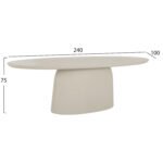 ΤΡΑΠΕΖΙ ΤΡΑΠΕΖΑΡΙΑΣ ΟΒΑΛ BRECCAN HM6577.02 ΜΠΕΖ FIBER CEMENT 240x100x75Υεκ. - Image 2