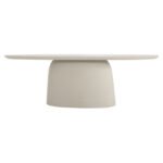 ΤΡΑΠΕΖΙ ΤΡΑΠΕΖΑΡΙΑΣ ΟΒΑΛ BRECCAN HM6577.02 ΜΠΕΖ FIBER CEMENT 240x100x75Υεκ. - Image 3