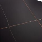 ΤΡΑΠΕΖΙ ΤΡΑΠΕΖΑΡΙΑΣ ΣΤΡΟΓΓΥΛΟ SYNTEC HM9309.01 SINTERED STONE ΜΑΥΡΟ ΜΕΤΑΛΛΙΚΑ ΠΟΔΙΑ Φ115x75Y εκ. - Image 6