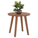 TΡΑΠΕΖΙ ΤΡΑΠΕΖΑΡΙΑΣ ΣΤΡΟΓΓΥΛΟ DANTE HM6379 ΞΥΛΟ TEAK Φ80x75Υεκ. - Image 4