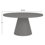 ΤΡΑΠΕΖΙ ΤΡΑΠΕΖΑΡΙΑΣ ΣΤΡΟΓΓΥΛΟ RAIKO HM6573.01 ΓΚΡΙ FIBER CEMENT Φ130x75Υεκ - Image 2