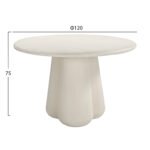 ΤΡΑΠΕΖΙ ΤΡΑΠΕΖΑΡΙΑΣ ΣΤΡΟΓΓΥΛΟ NAYU HM6583.02 ΜΠΕΖ FIBER CEMENT Φ120x75Υεκ - Image 2