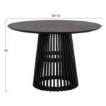 ΤΡΑΠΕΖΙ ΤΡΑΠΕΖΑΡΙΑΣ ΣΤΡΟΓΓΥΛΟ FRANTZ HM9388.02 ΜΑΣΙΦ ΞΥΛΟ MINDI BLACK Φ118x79Υεκ. - Image 2