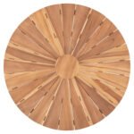 ΤΡΑΠΕΖΙ ΤΡΑΠΕΖΑΡΙΑΣ ΣΤΡΟΓΓΥΛΟ EXCESS HM9868 ΤΕΑΚ ΞΥΛΟ-ΦΥΣΙΚΟ ΜΑΤ Φ130x75Υεκ. - Image 4